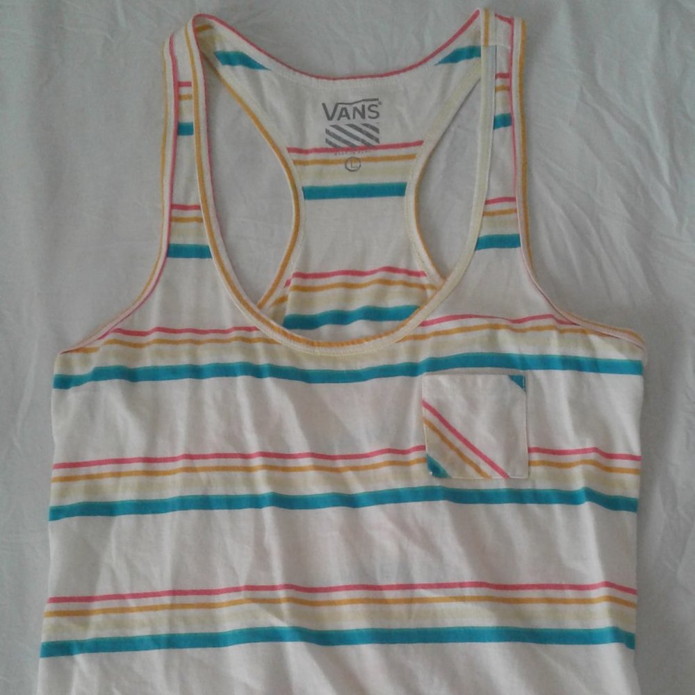 AUTHENTIC Vans Multi Colored Racer Back Tank Top